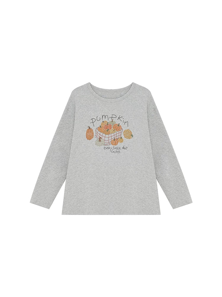 KANO Slack Pumpkin Print Loose Long Sleeves