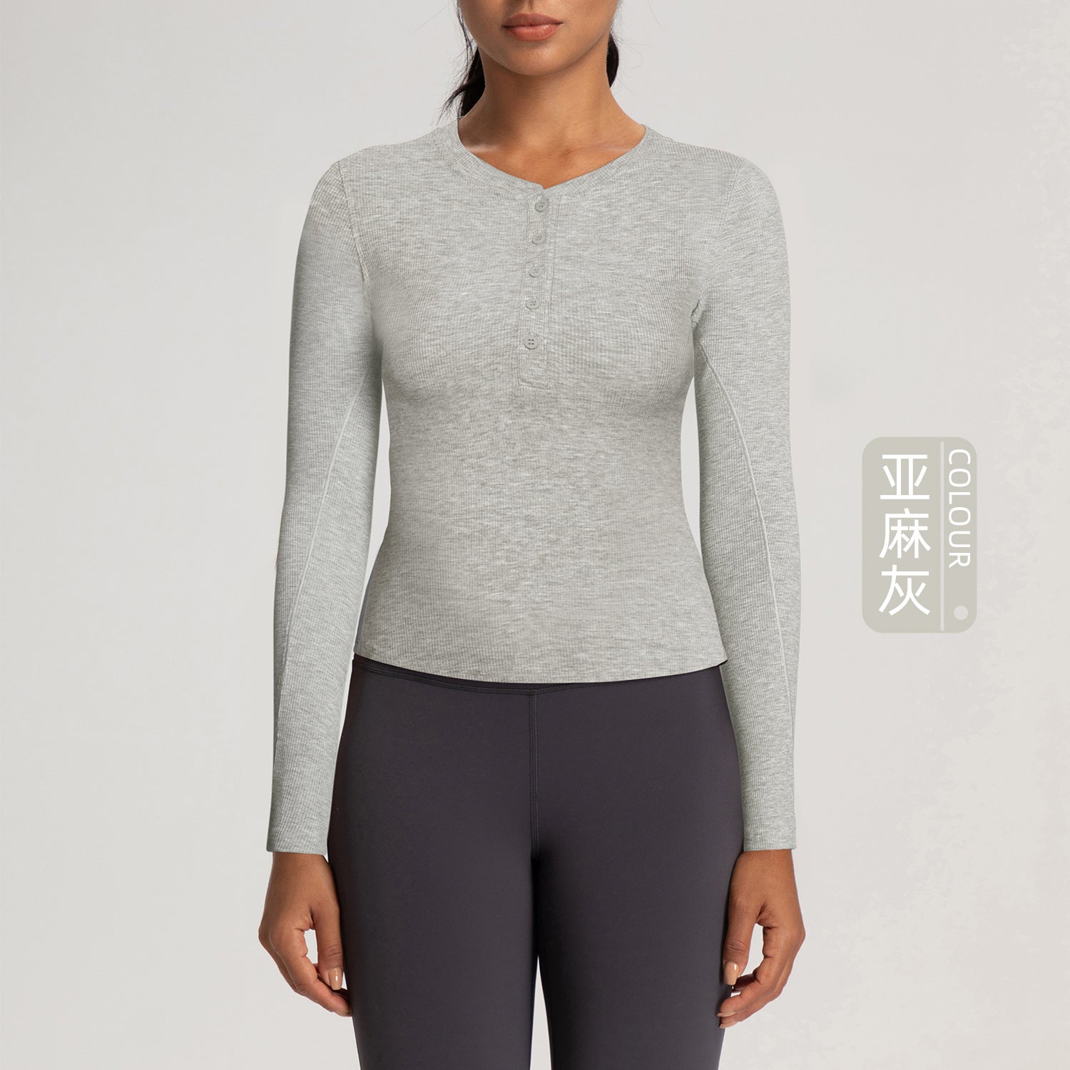 Athena Lulu Henley Shirt Sports Yoga Suit
