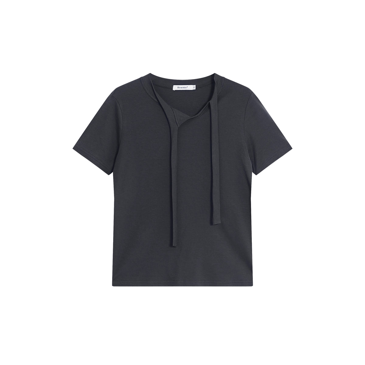 FUNKYFUN Lyocell Skin Fabric V-Neck Lace Tee