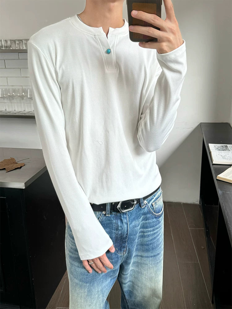 DM Tenacious Front Shoulder V Neck Casual Long Sleeve