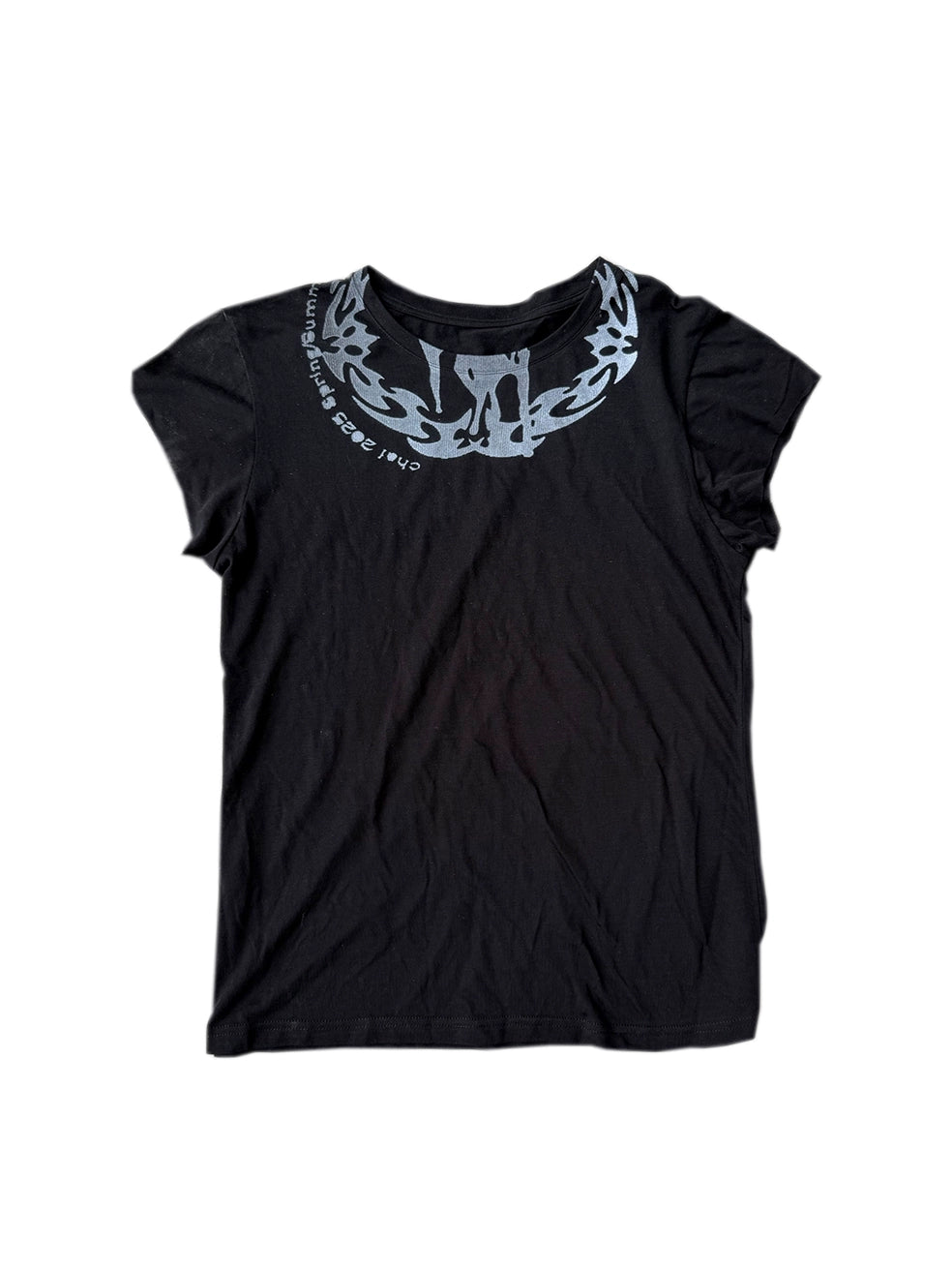 CHAI White Ink Direct Injection Tencel Vest Fly Sleeve Slim T-shirt