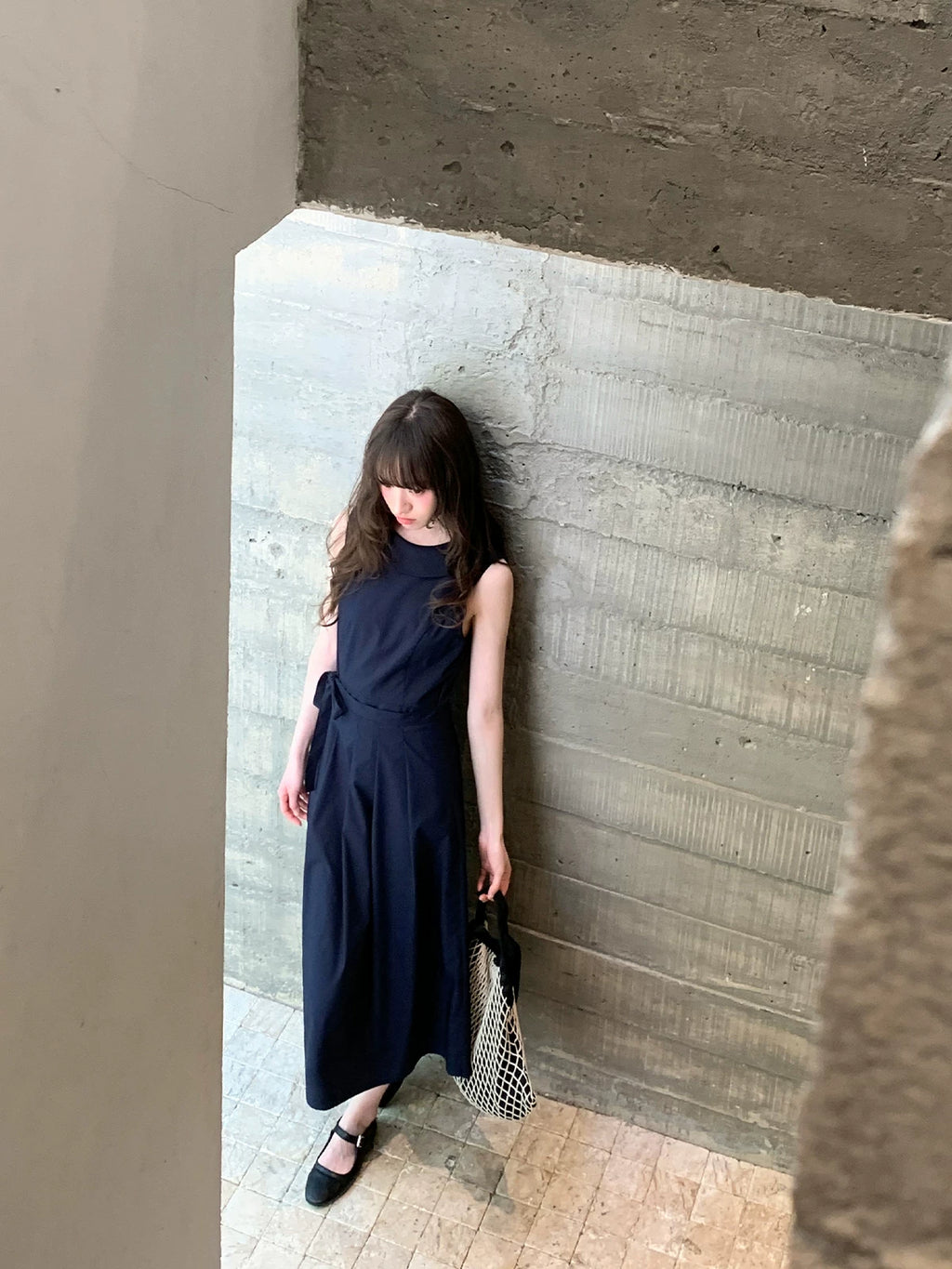 Kano Tie-up Crew Neck Vest Dress