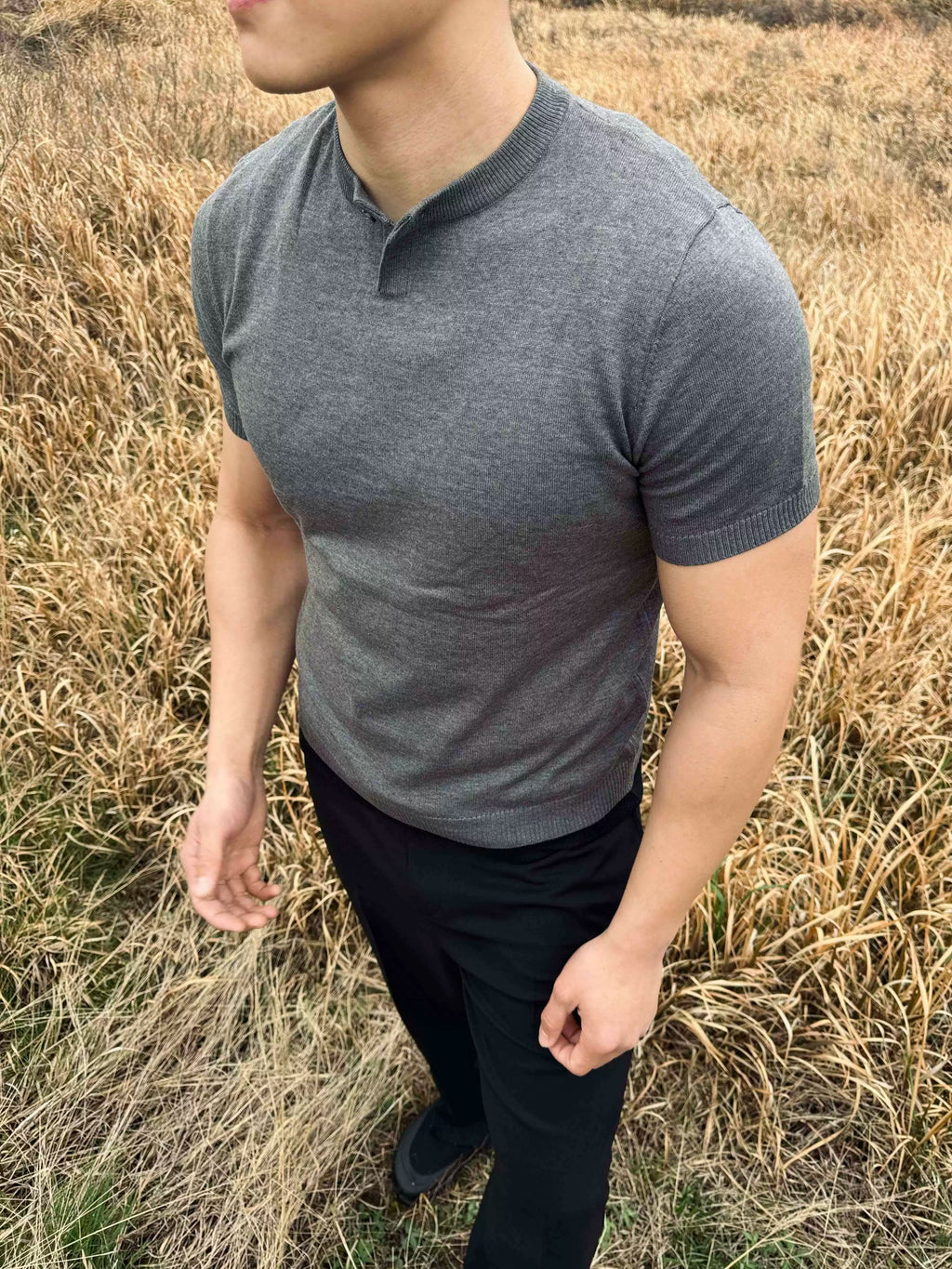 GTAL Leisure Training Sports Versatile Button T-Shirt