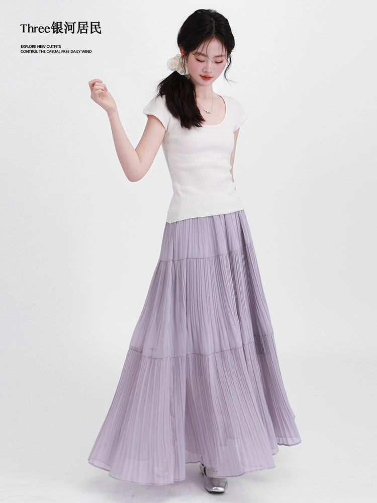 Three Gentle Atmosphere High Waist Slim Skirt