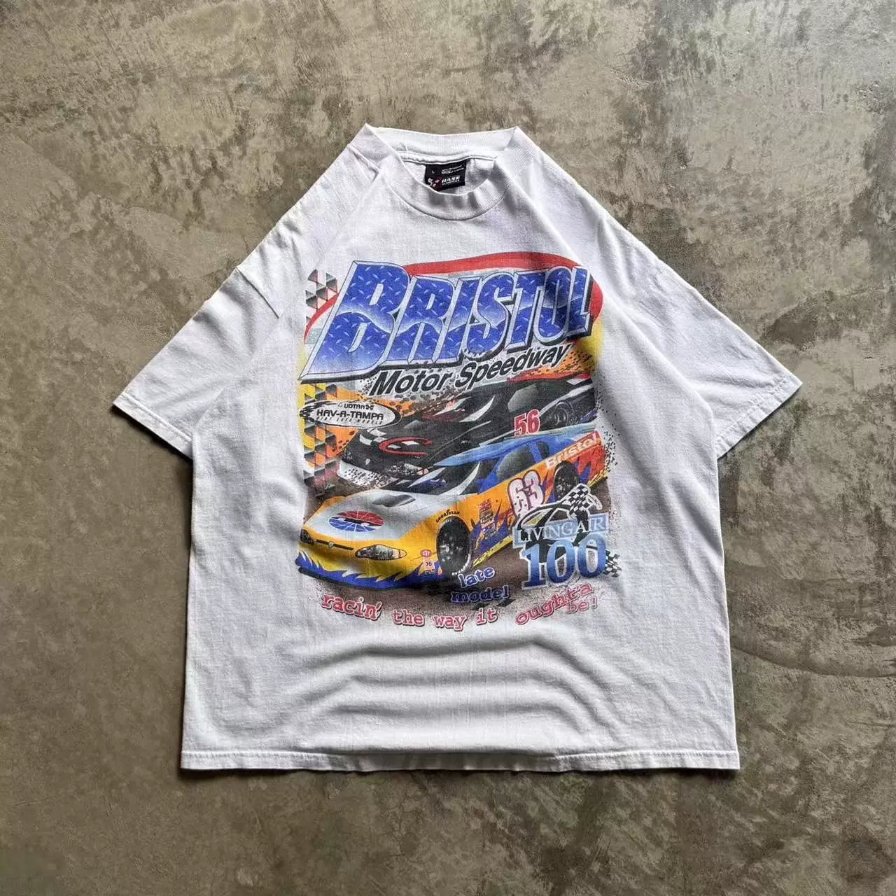 Wang Youbing Retro Racing Print Loose Tee