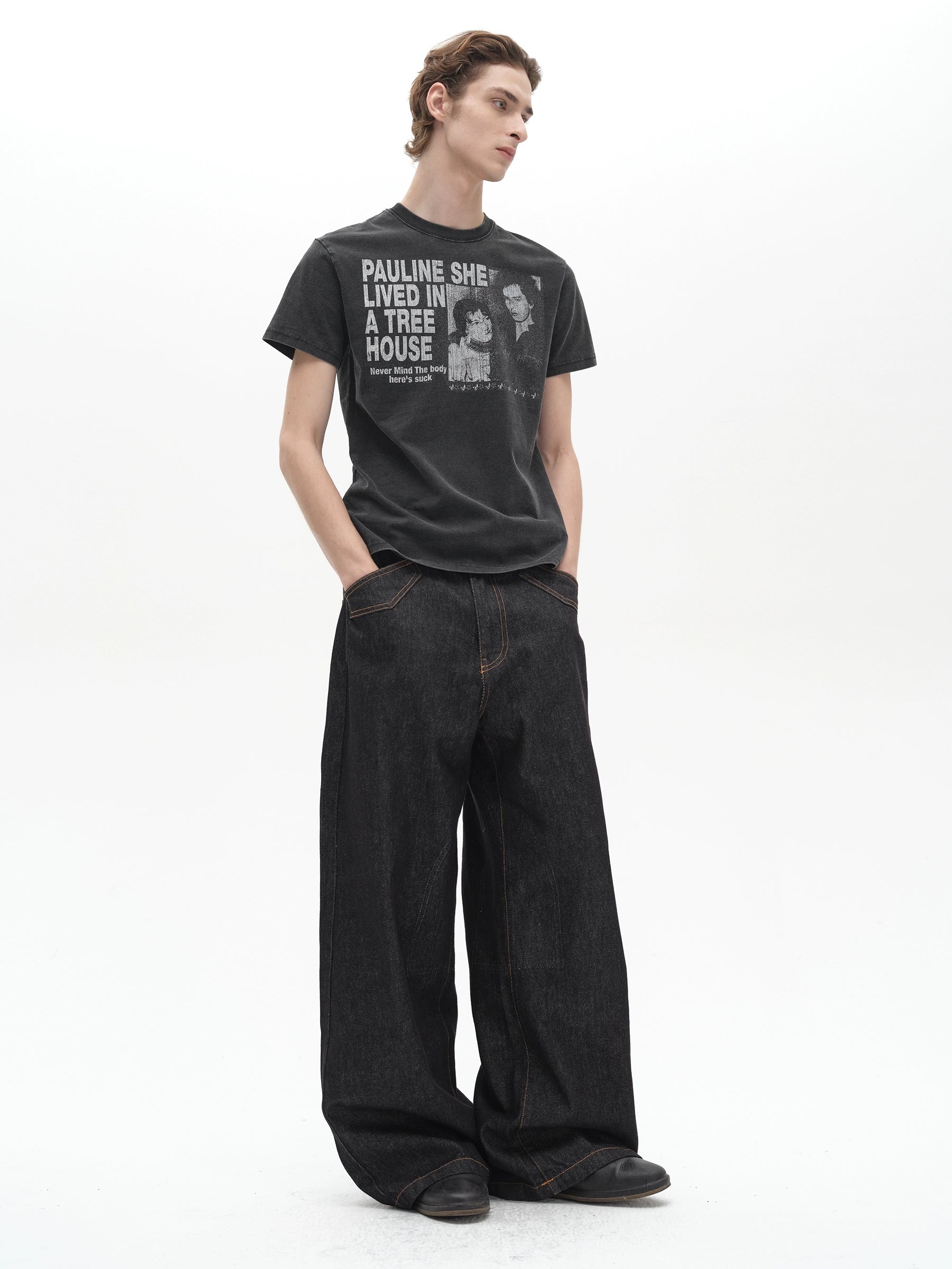 POH Butterfly Bag Embroidered Straight Loose Jeans