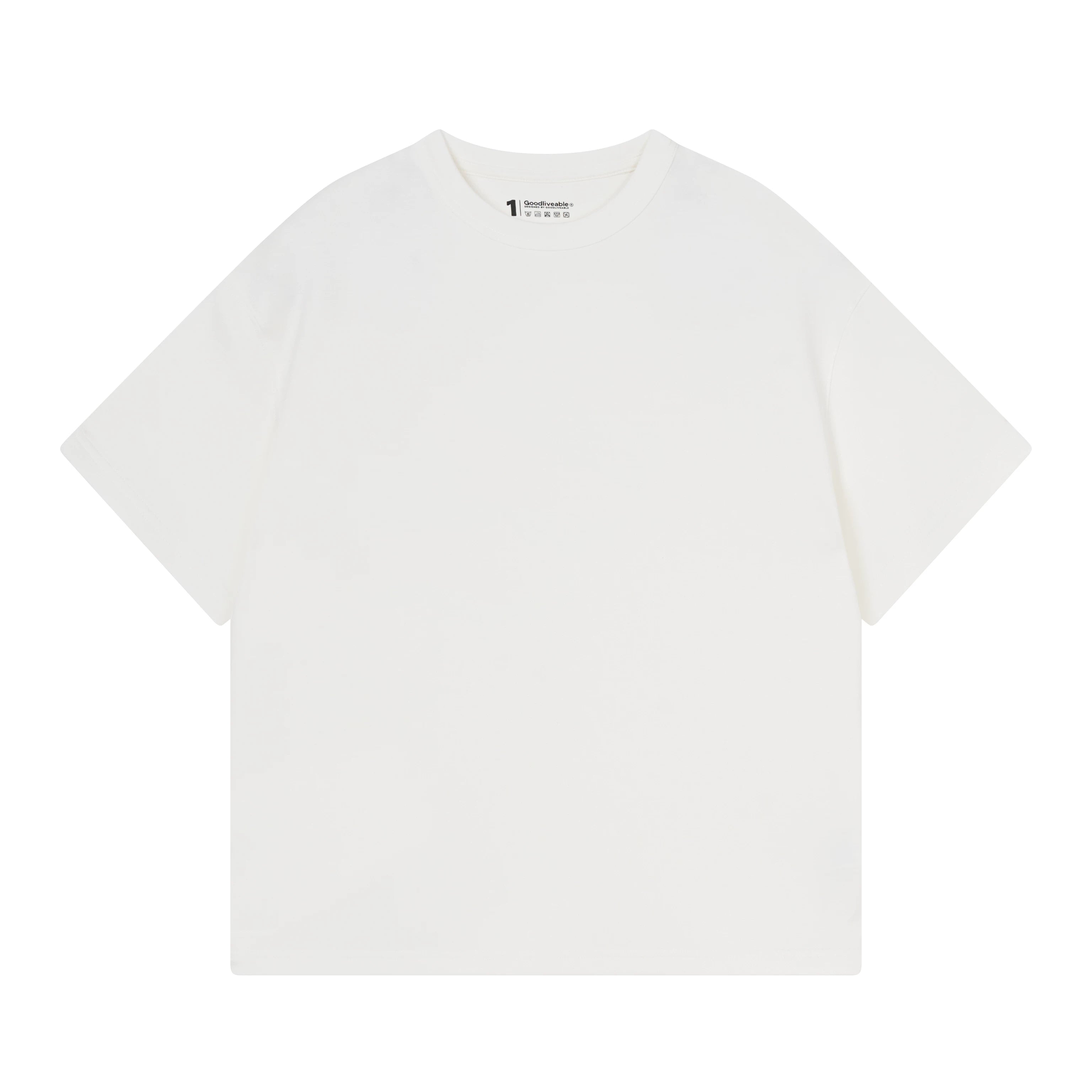 GOODLIVEABLE Simple Slightly Loose Small Neckline Tee
