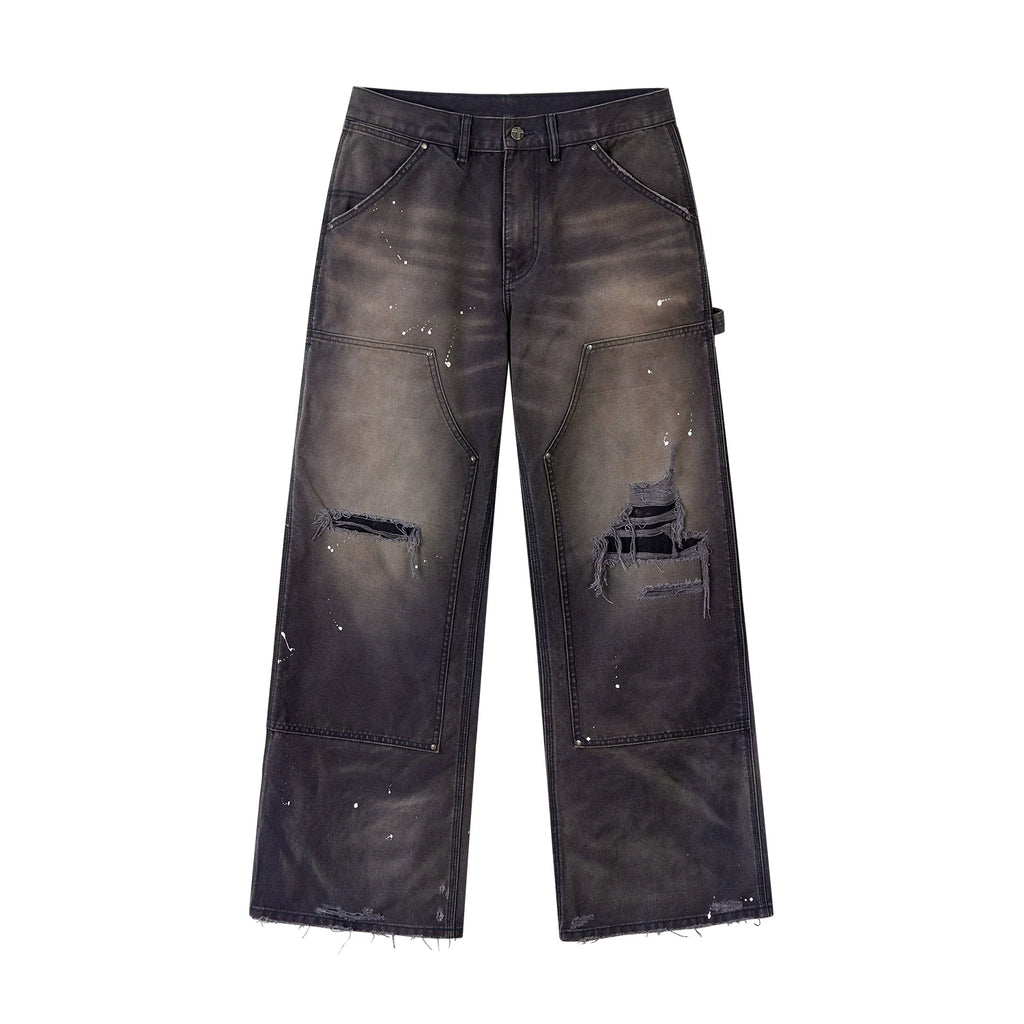 SGW Ink Splashing Loose Straight Overalls