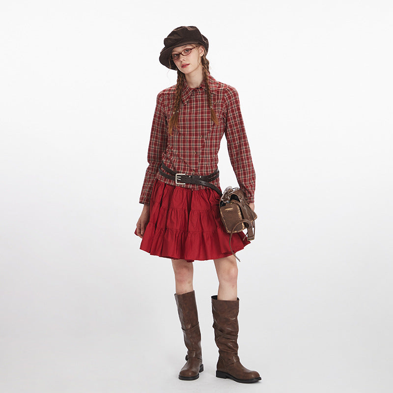 Nariele Vintage Plaid Long Sleeve Shirt