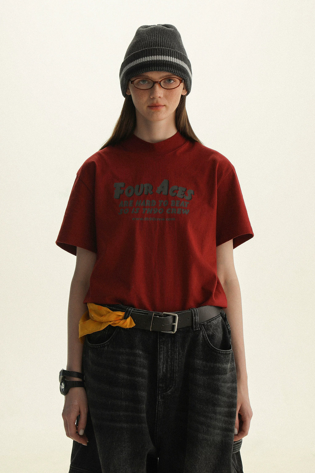 TH90CREW Retro Color Scheme with Semi-turtleneck Tee Inside