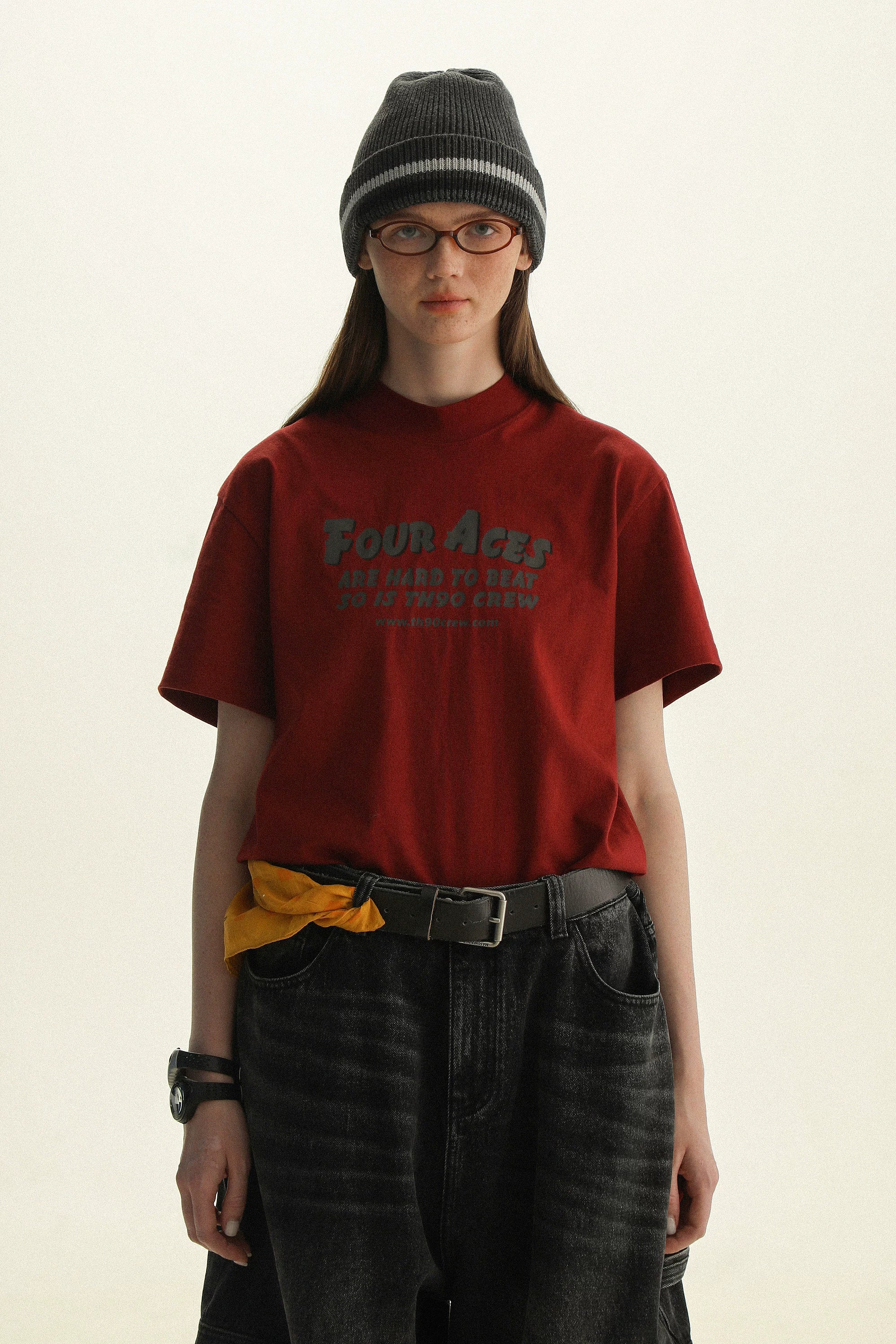 TH90CREW Retro Color Scheme with Semi-turtleneck Tee Inside