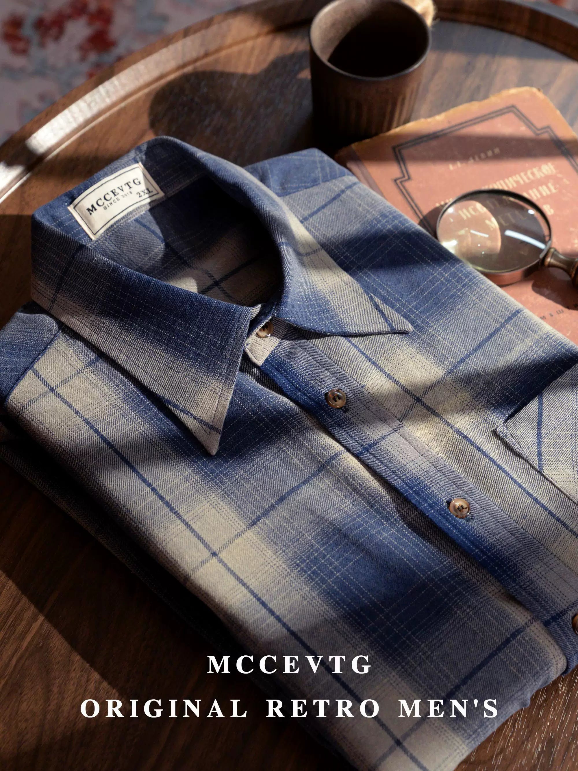 MCCEVTG Vintage Plaid Thickened Shirt