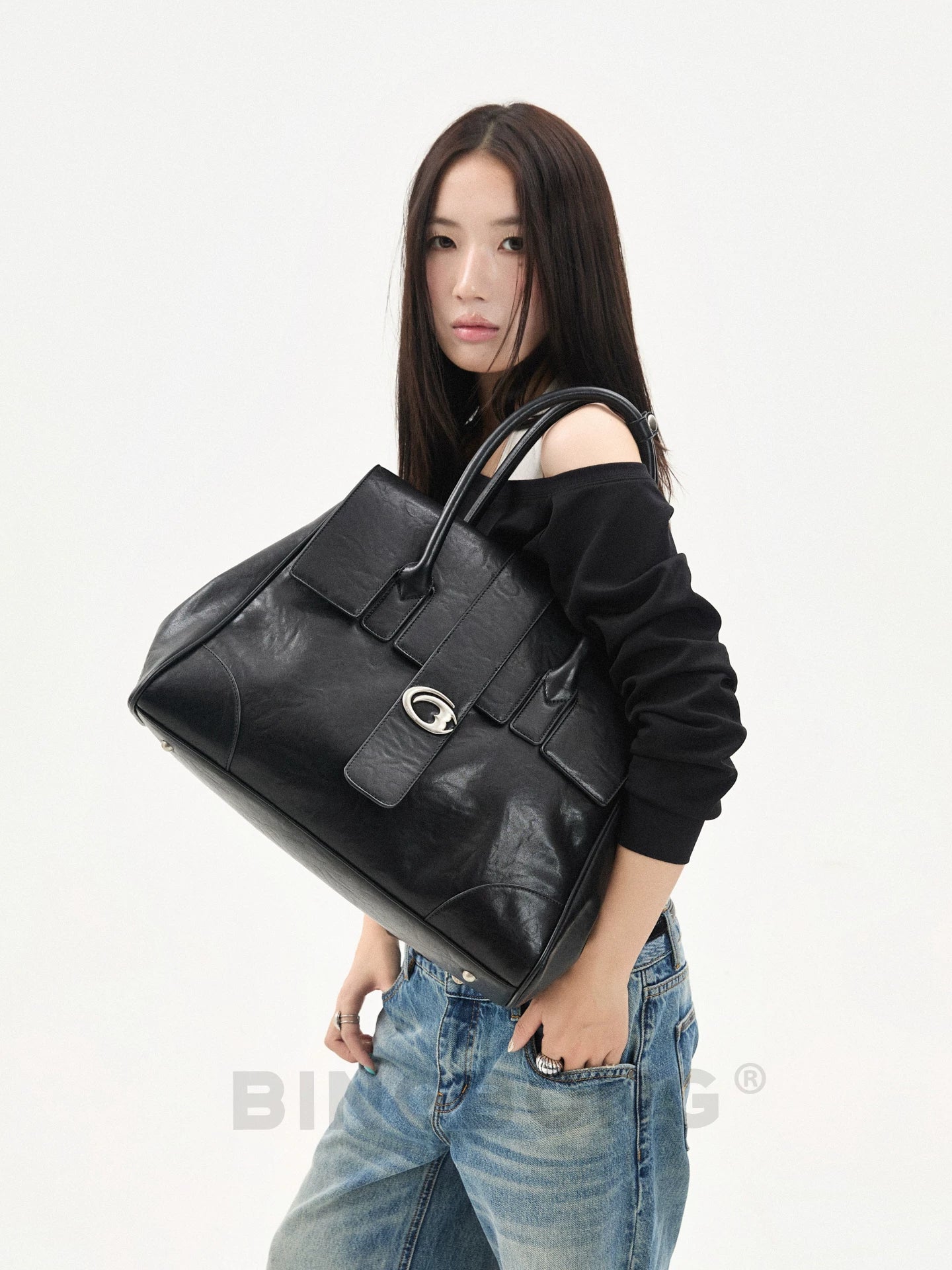 BINGBONG Large Capacity Temperament Portable Tote Bag