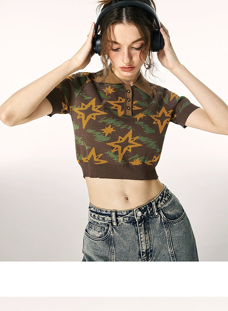 Imone Polo Collar Contrasting Jacquard Tee