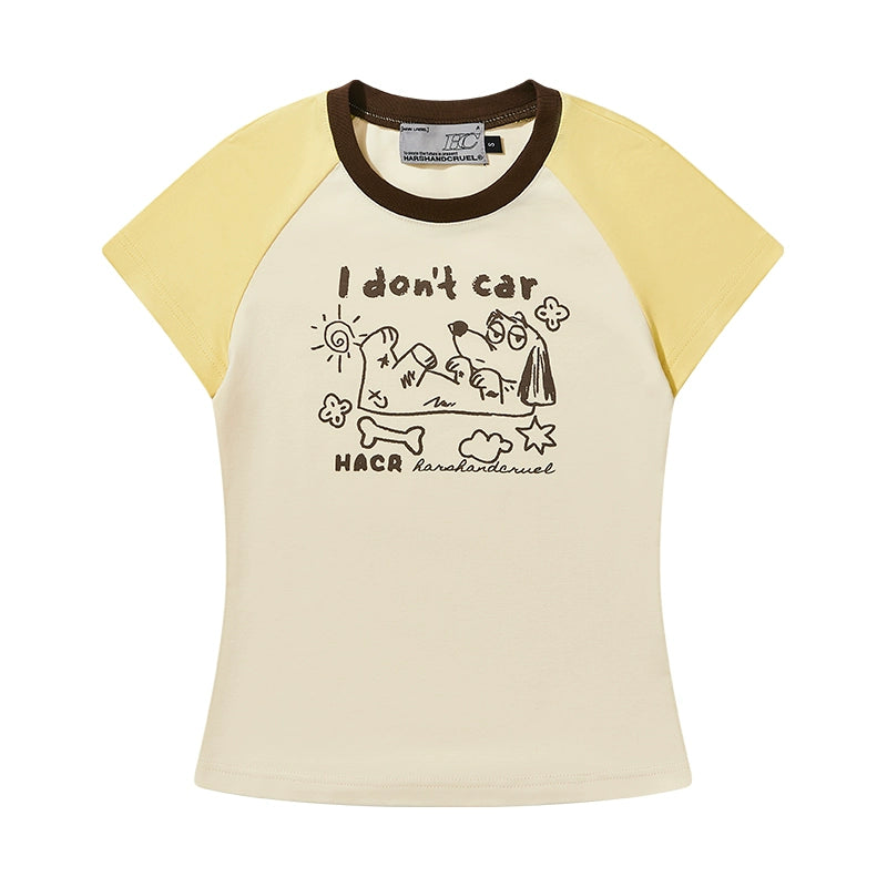 HACR Macaron Color Hand Painted Puppy Loose Tee