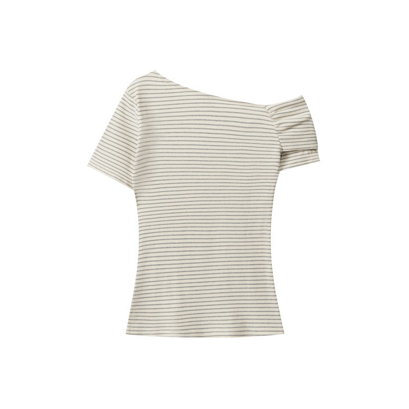 Nariele Kink Shoulder Sexy Pure Shoulder Tee
