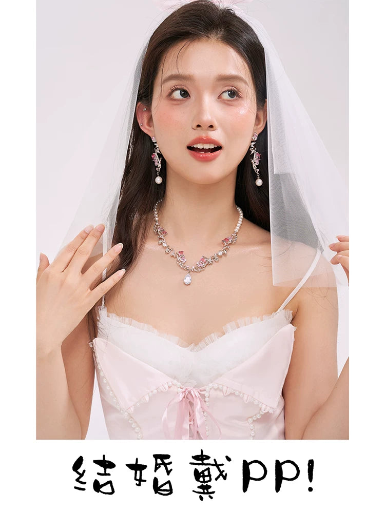 PP Bow Light Luxury High-end Pearl Earrings