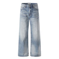 11KN Loose Cat Whisker Textured Straight Jeans