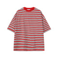 MTLCLOTHES Korean Version Striped Contrasting Retro Loose Tee