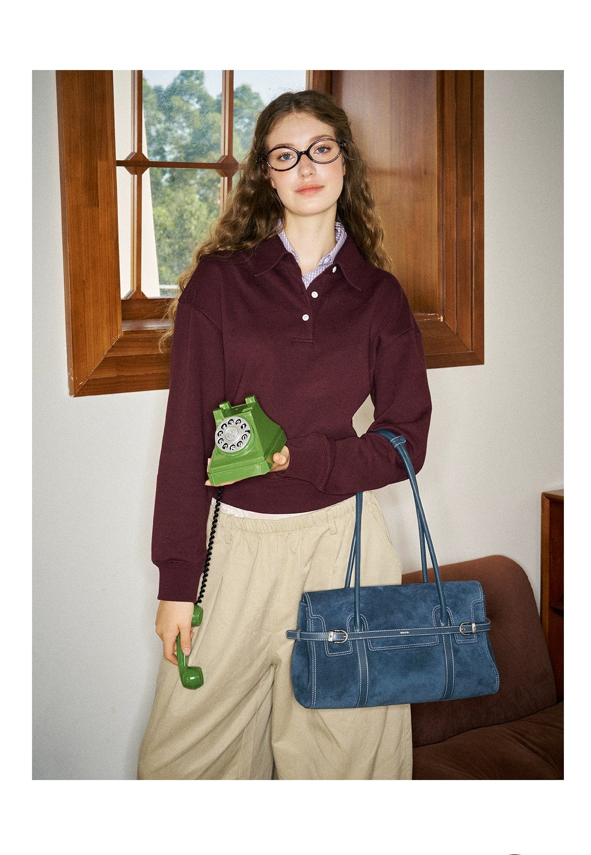 MUVA British Style Loop with Cowhide Large-capacity Shoulder Bag