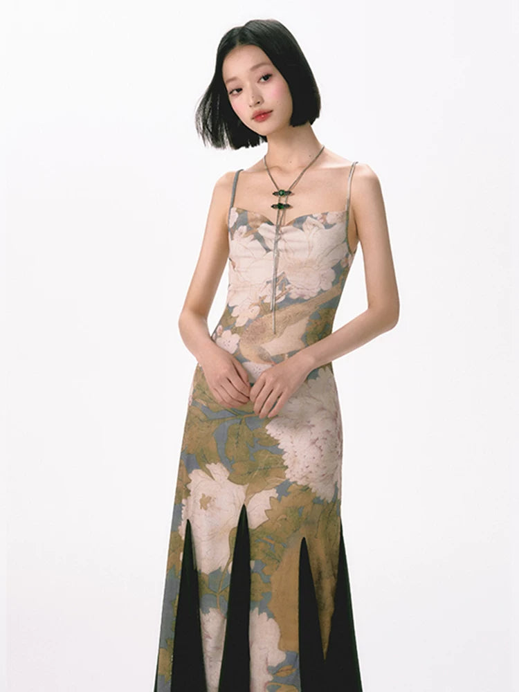 YEDM Elastic Suspender Fishtail Dress