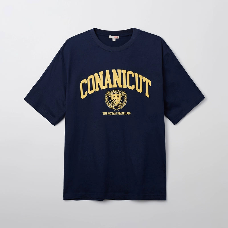 SPAO Korean Style Men's Simple Round Neck Printed T-shirt SPRPF24C51