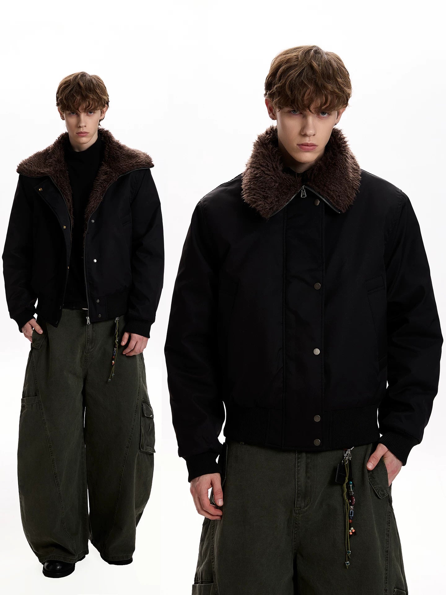 A PUEE Vintage Thickened Warm Short Jacket