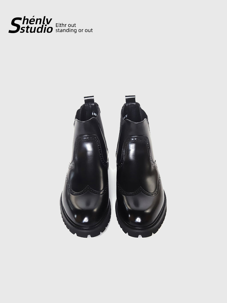 SHENLV STUDIO British High-top Pointed Chelsea Boots