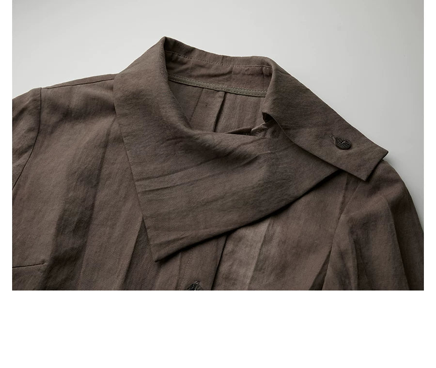 INDULGE Large Flip Collar Two Wear Hem Waist Shirt