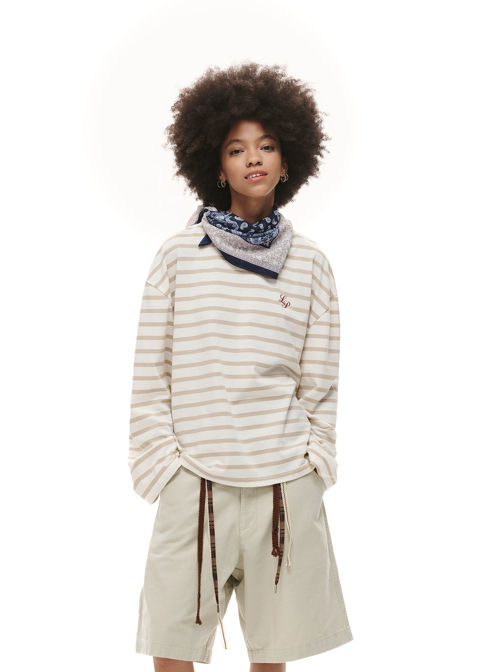 Loopsoon Vintage Stripe Loose Versatile Long Sleeve