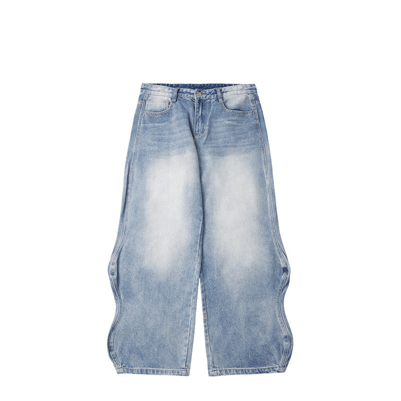 Inflation Ripple Wash Floor Mopping Vintage Jeans