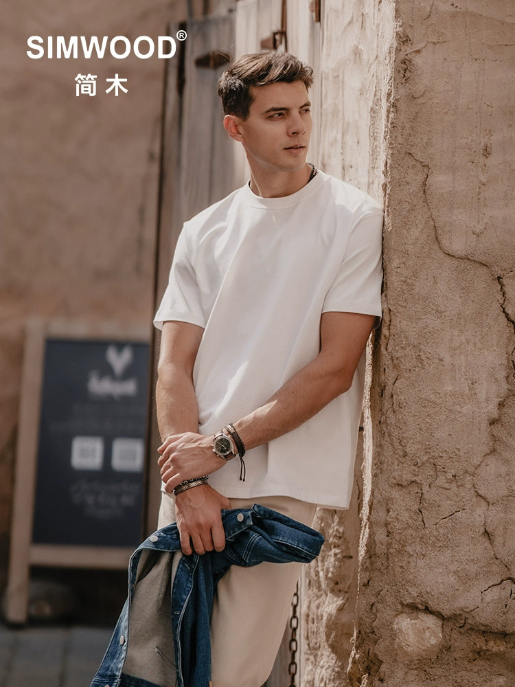 Simwood Basic Heavy Casual Round Neck Tee
