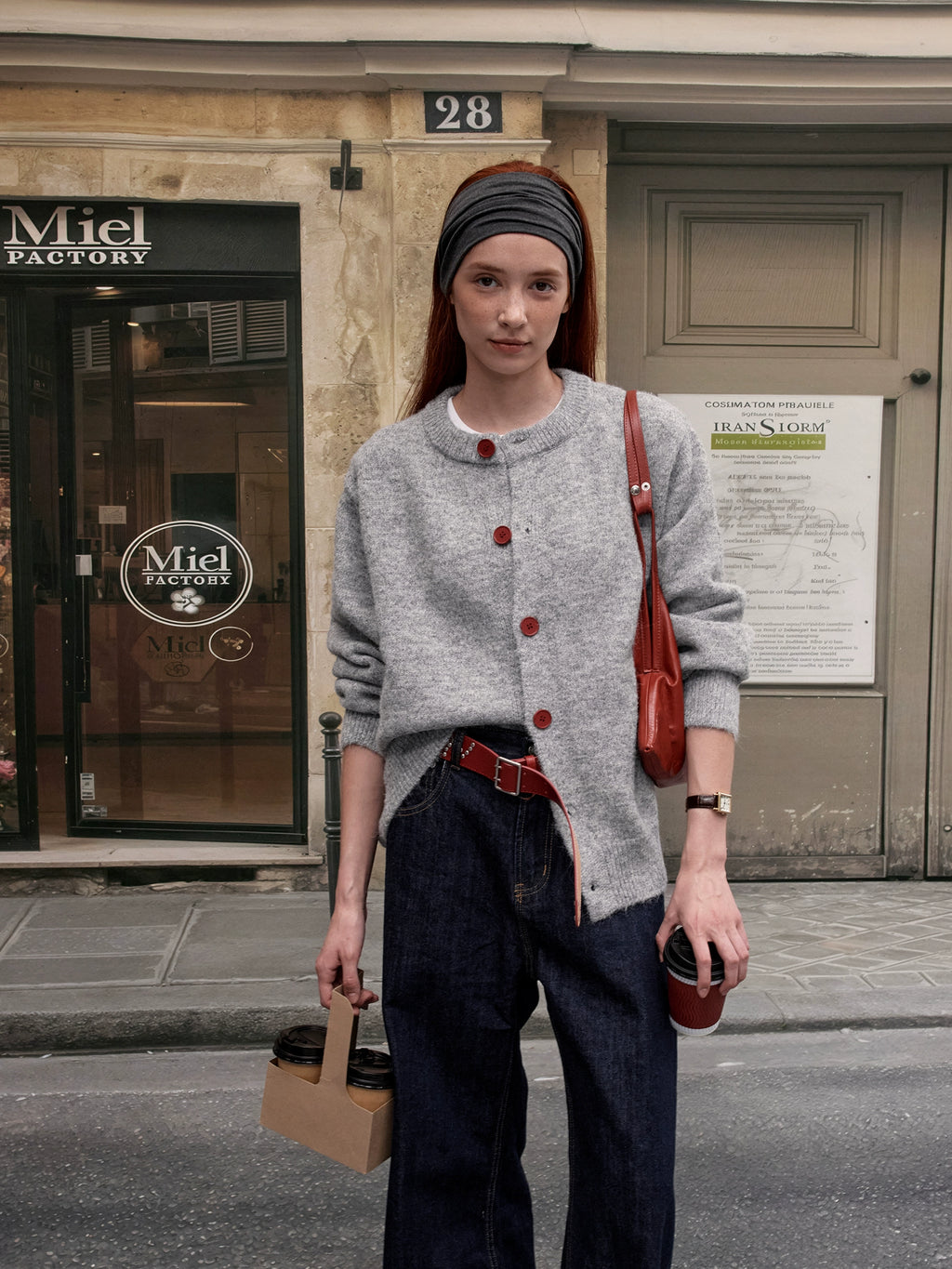 MADWITCH Contrasting Button-up Sweater