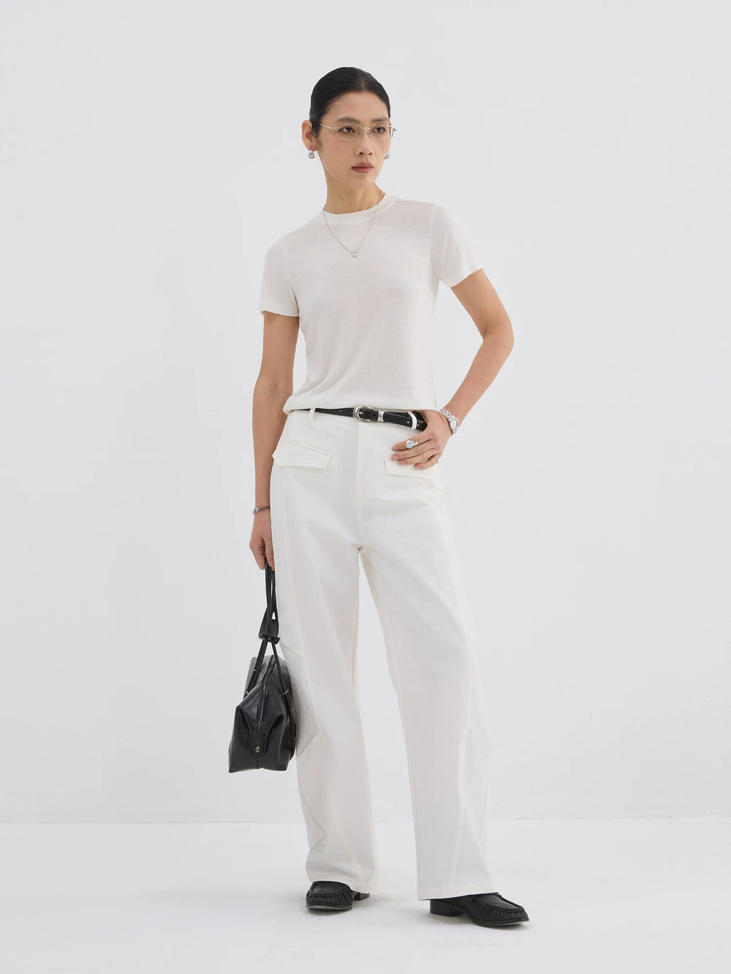Sameuoo Versatile Straight-shoulder Casual Tee