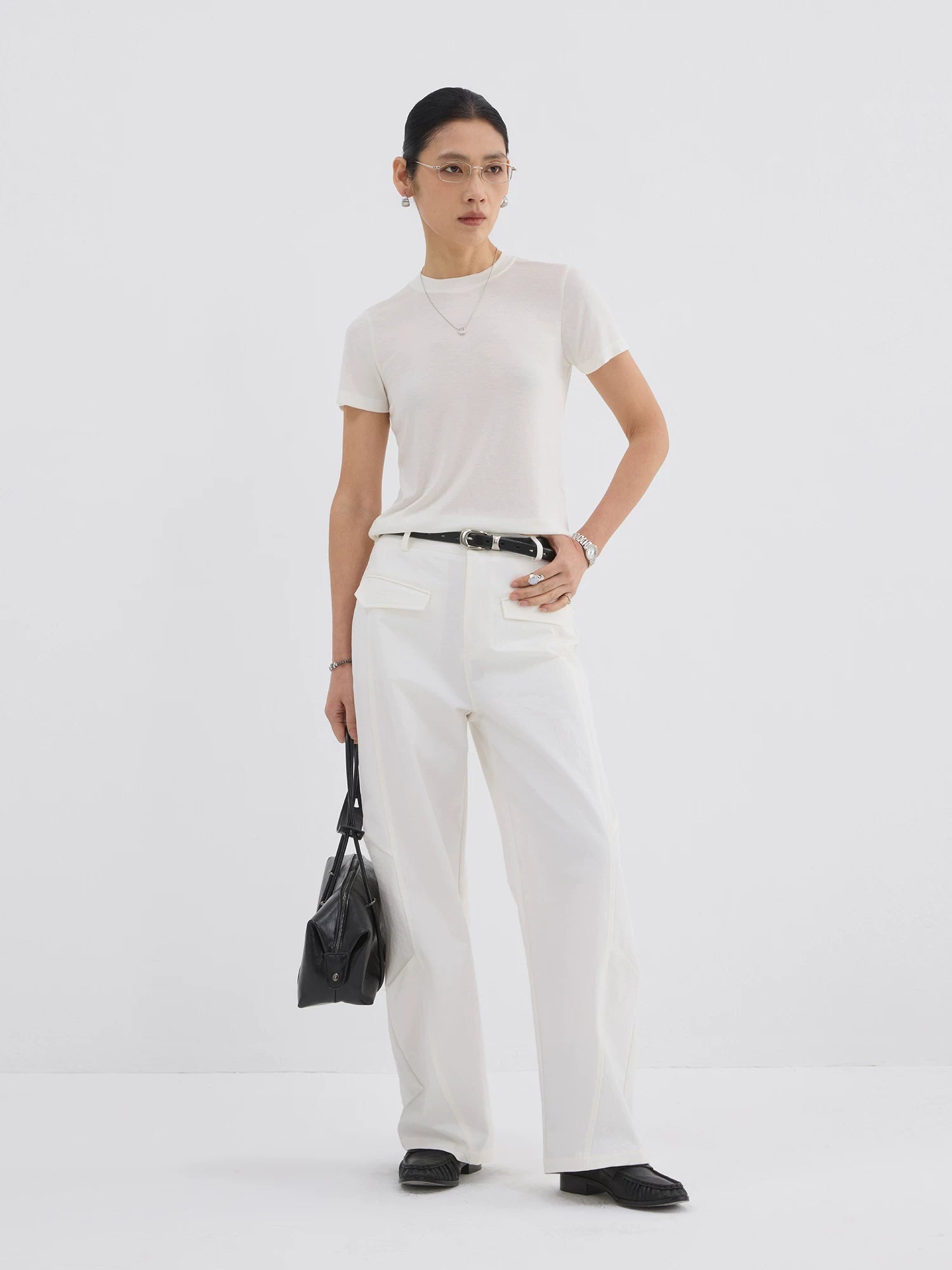 Sameuoo Versatile Straight-shoulder Casual Tee