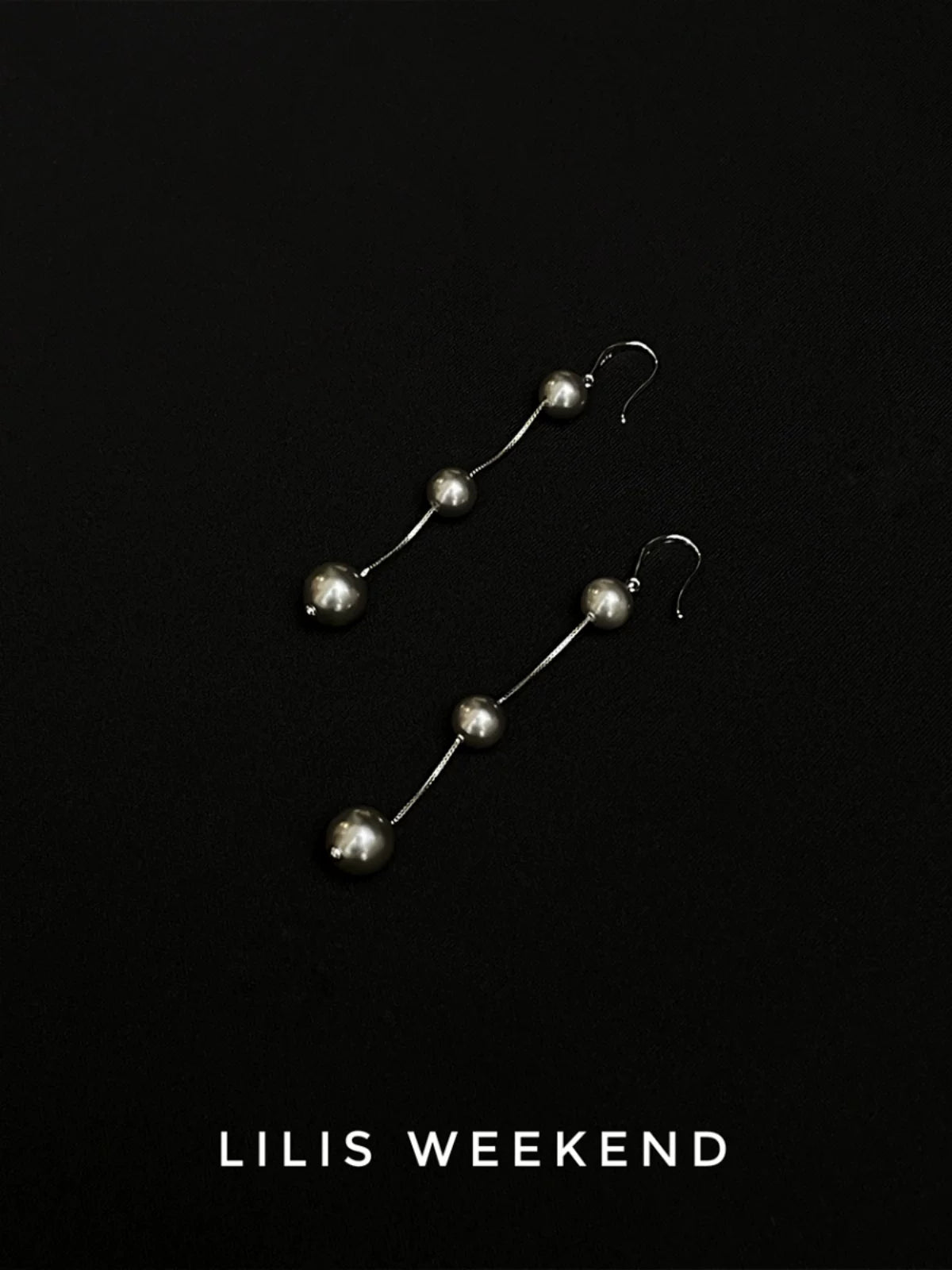 Lilis Weekend Handmade Crystal Pearl Short URL Earrings