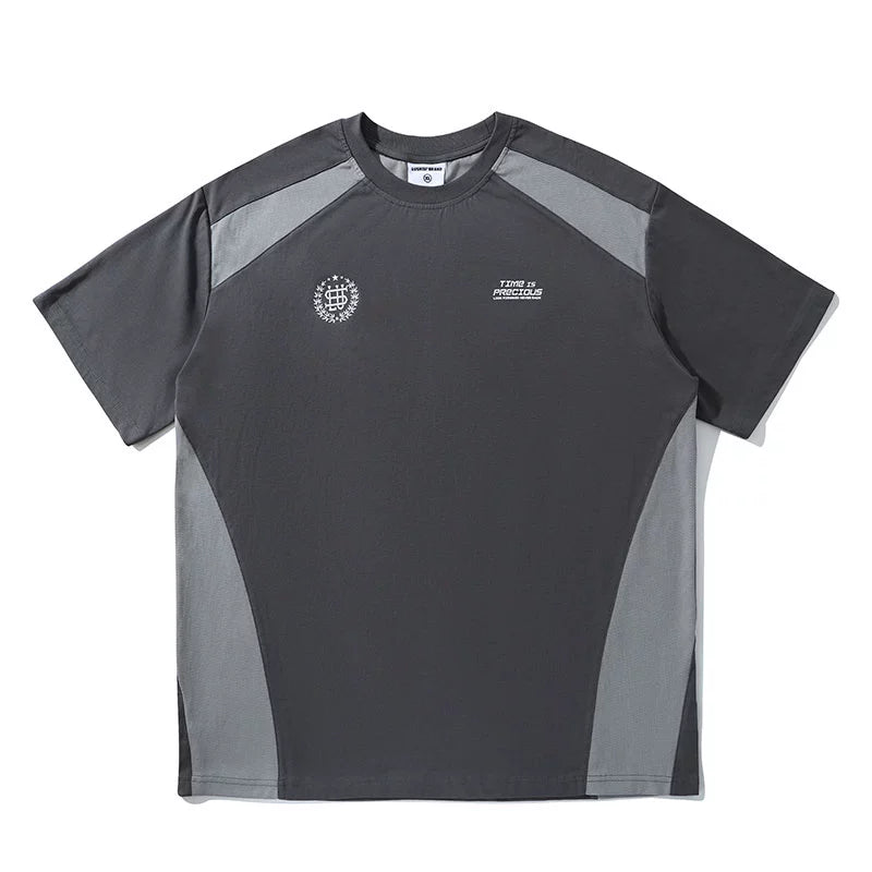 LUSHISI Two-color Splicing Color Matching Quick-drying Tee