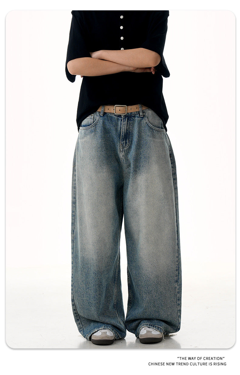 11KN Straight and Thin Three-dimensional Loose Jeans