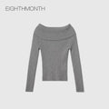 EIGHTHMONTH One-word Shoulder Slim-fit Knitted Sweater