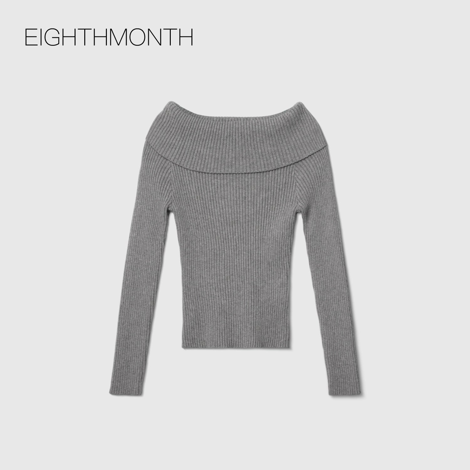 EIGHTHMONTH One-word Shoulder Slim-fit Knitted Sweater