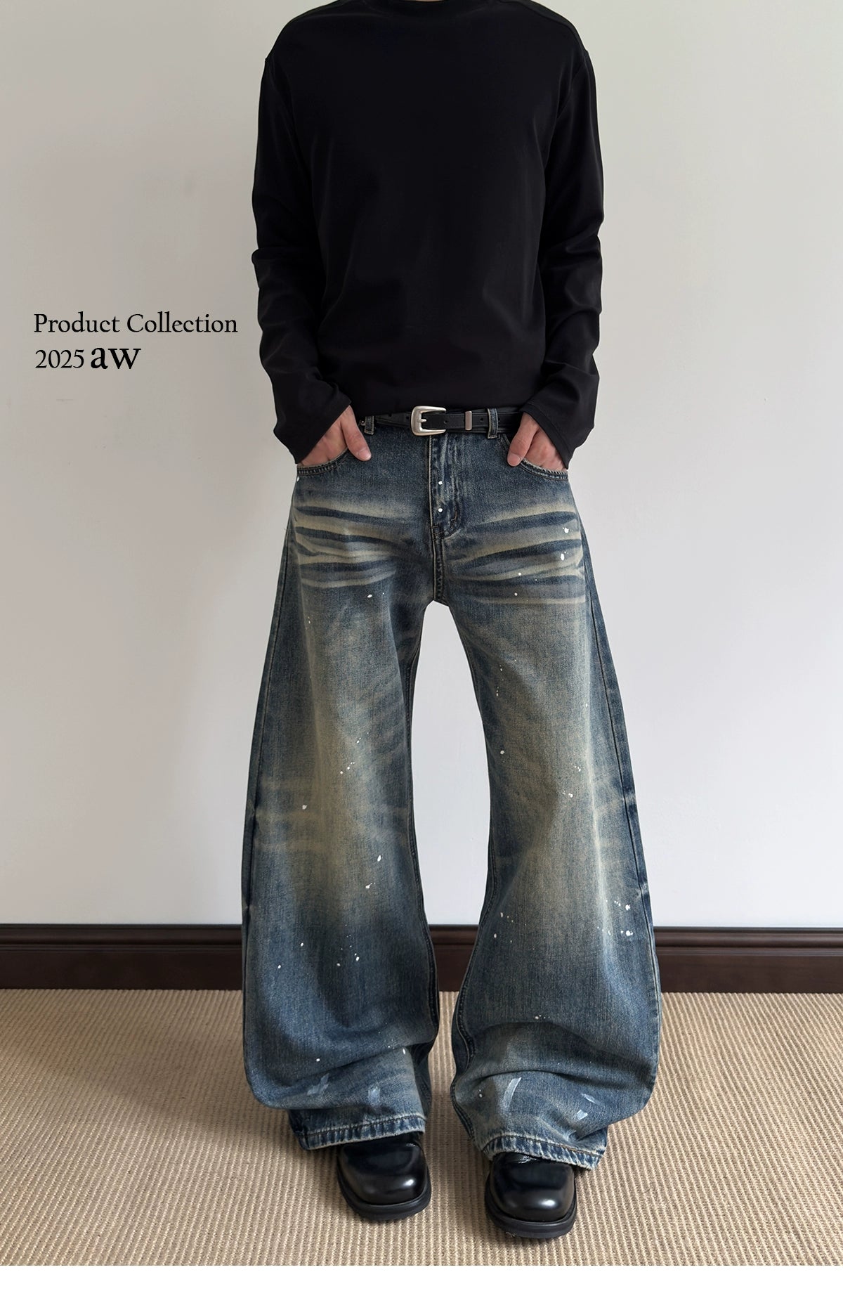 A PUEE Retro Cat Whisker Splash Jeans