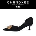 CHRNDXEE Retro Pointed Head Shallow Mouth High Heels