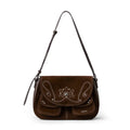 SmoSmos Vintage Suede Embroidered Messenger Bag