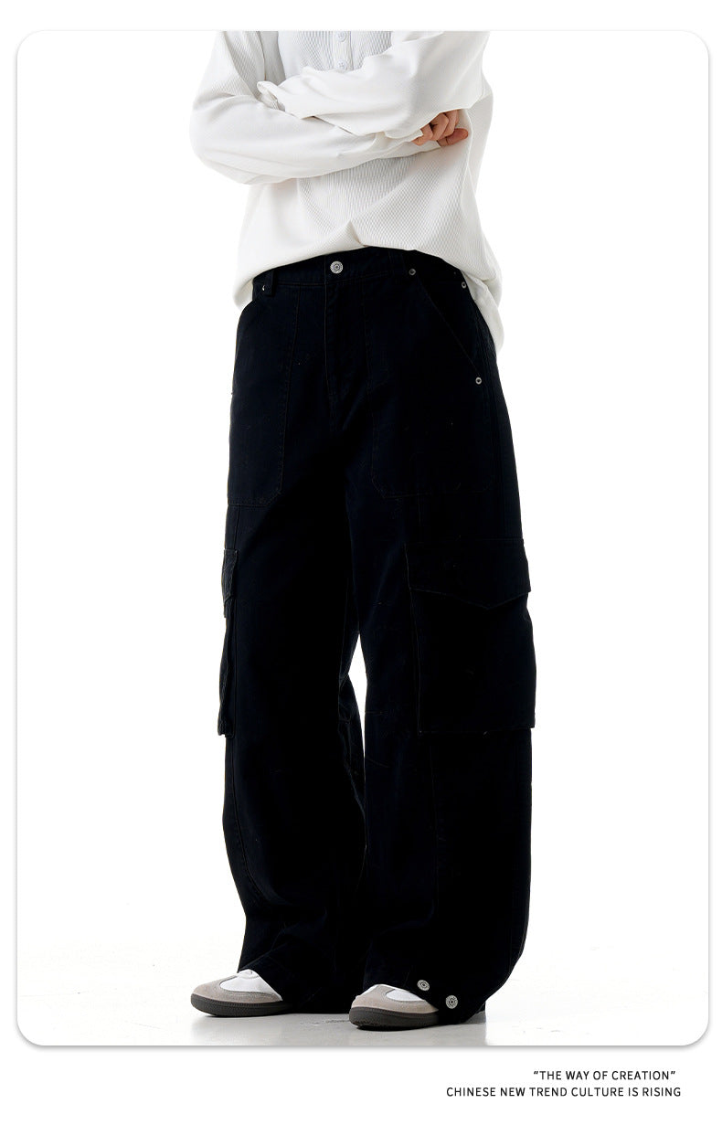 11KN Retro Loose Wide-leg Old Casual Trousers