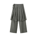 TGNS Fake Two-piece Breathable Pleated Skirt Pants