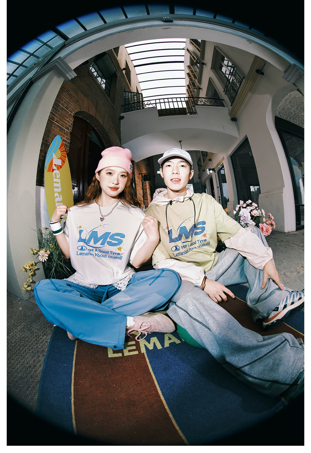 Lemanism Retro Alphabet Print Casual Tee