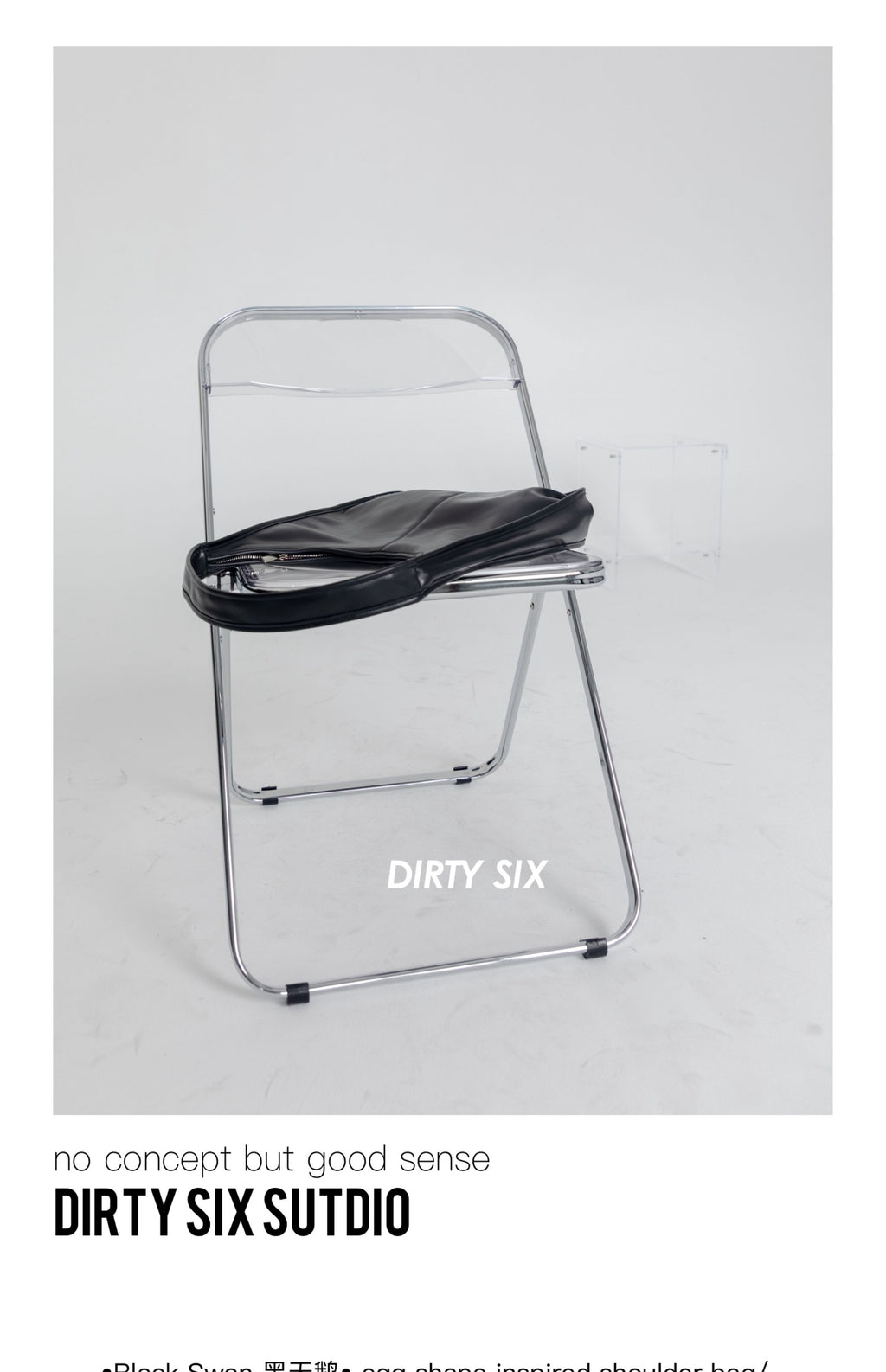 DirtySix Black Swan Minimalist Lines Wide Strap One Shoulder Soft Pitot Bag