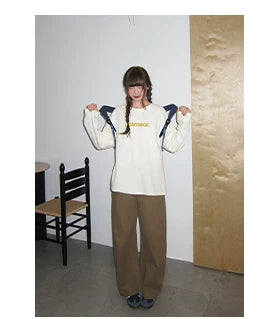 Kano Letter Foam Printed Waffle Long Sleeve