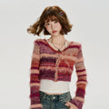 Girlyhalo Vintage Striped Knitted Cardigan