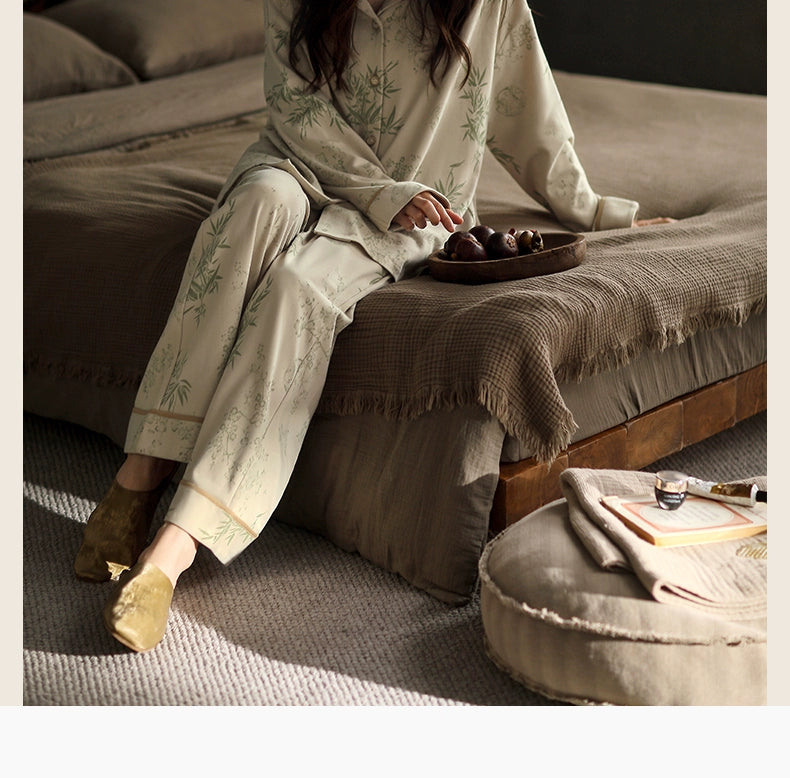 Yuenai New Chinese Long-sleeved Loungewear Pajamas